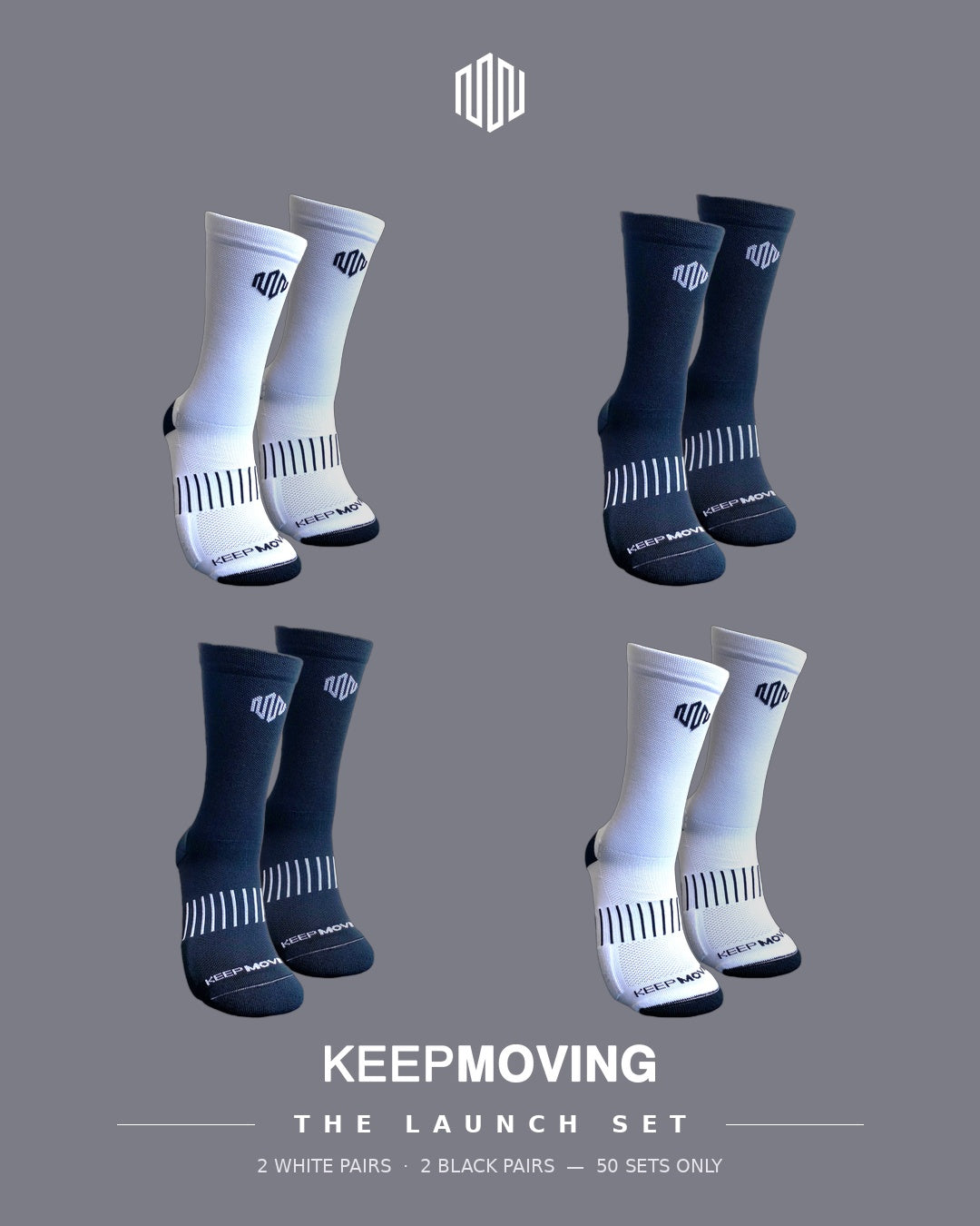 4 x  Keep Moving Performance Running Socks